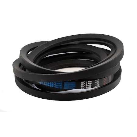 D&D 8V2800 Wedge V-Belt, 280 in Outside Length, 1 in Top Width, 7/8 in Thickness, 1 Ribs 8V2800